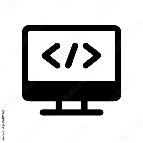 coding monitor icon design