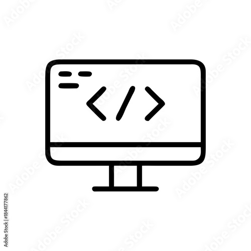 coding monitor icon design