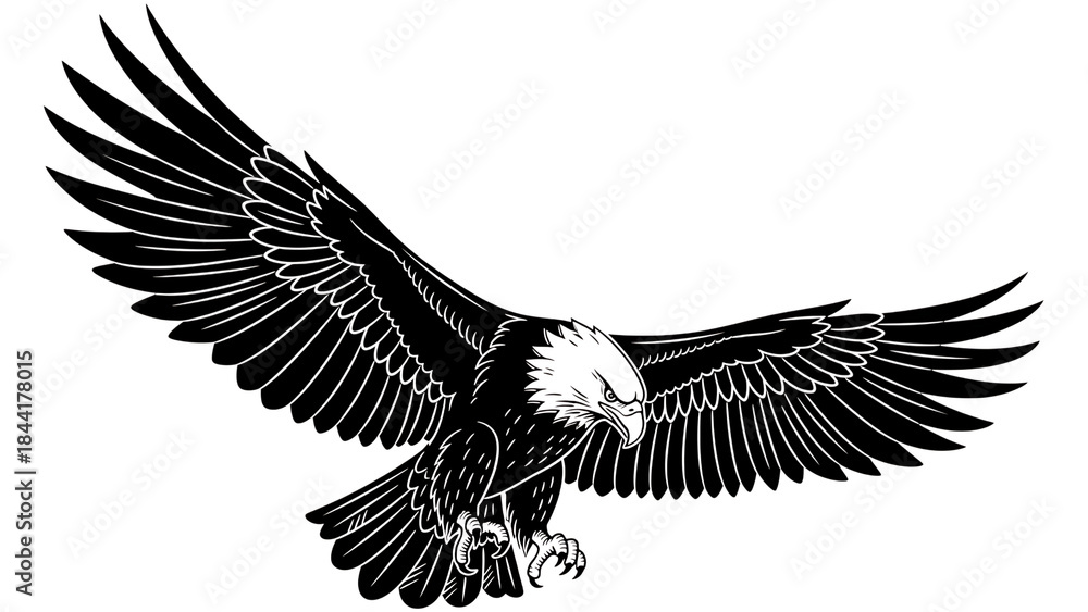 Fototapeta premium Majestic eagle soaring through the skies with outstretched wings