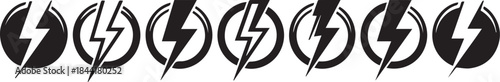 Eight interconnected lightning bolt symbols in a circular arrangement