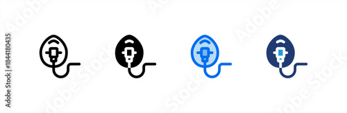 Oxygen Mask icon multiple style collection. Vector illustration.