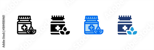Herbal icon multiple style collection. Vector illustration.