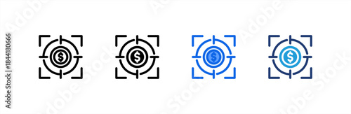 Focus icon multiple style collection. Vector illustration.