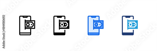 Online Payment icon multiple style collection. Vector illustration.