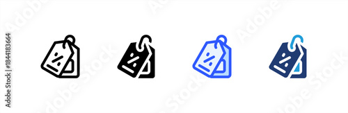 Tags Label icon multiple style collection. Vector illustration.