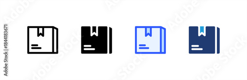 Delivery Box icon multiple style collection. Vector illustration.