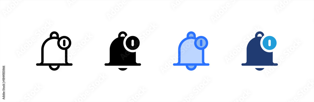 Photos Notification icon multiple style collection. Vector illustration.