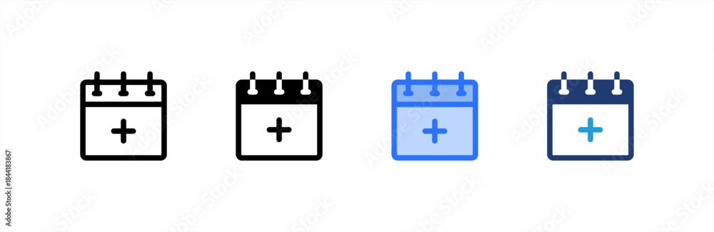 Obraz premium Add Event icon multiple style collection. Vector illustration.