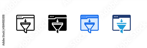 Funnel icon multiple style collection. Vector illustration.