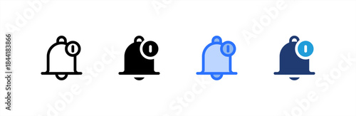 Notification icon multiple style collection. Vector illustration.