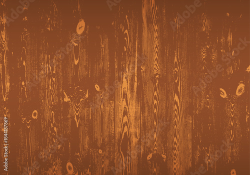 Warm rustic wooden fence plank texture with detailed grain pattern in vintage brown tones