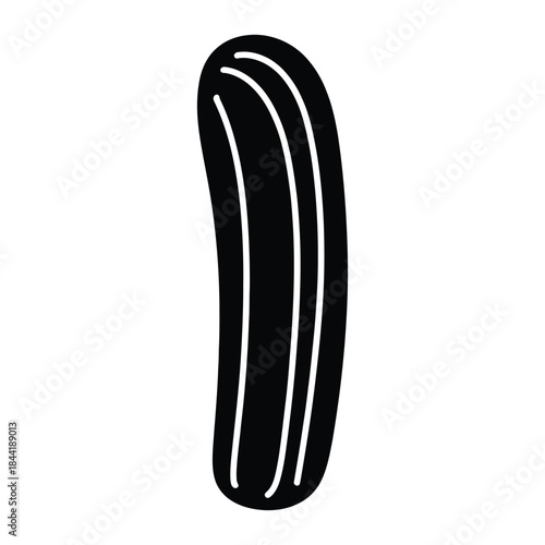 Single churro Vector, Silhouette, Illustration