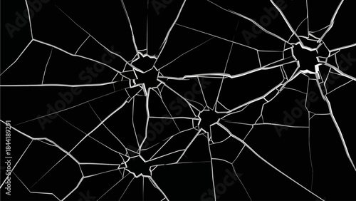 abstract background Black crack set, vector broken floor texture, rock crackle kit, earthquake ground crash on white