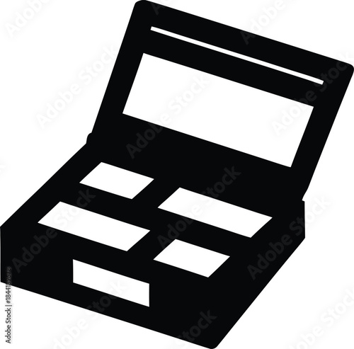 makeup organizer icon silhouette vector on transparent background