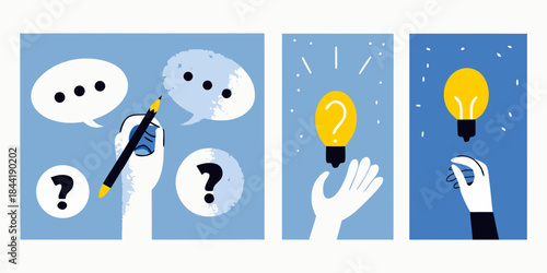 Visualizing the process of idea generation from questions to bright solutions
