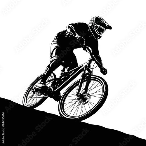 Mountain Bike Rider Silhouette