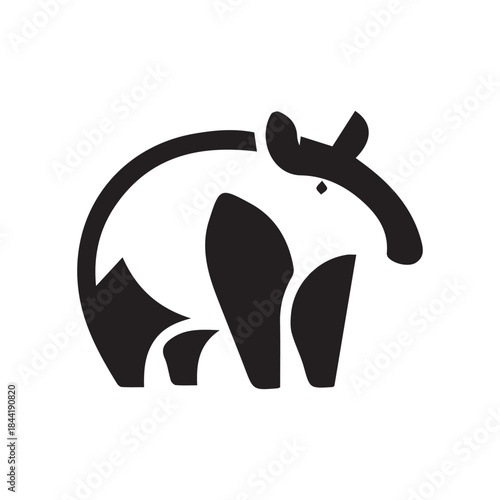 minimalist tapir logo with white background