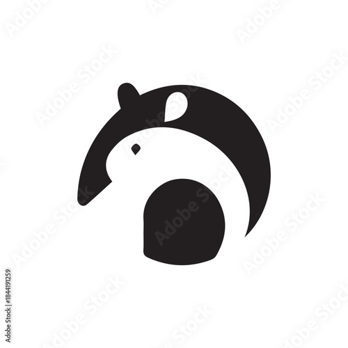 minimalist tapir logo with white background