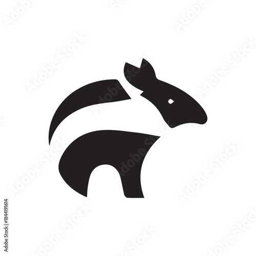minimalist tapir logo with white background
