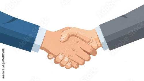 Business Handshake Agreement between Two Professionals Engaged in a Partnership or Deal in a