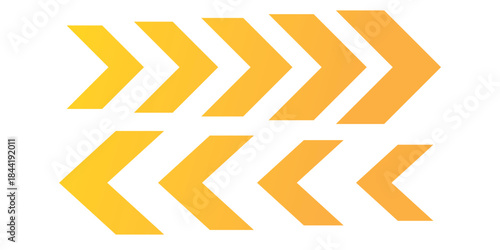 dynamic moving arrow symbol. Pointing right chevron arrow different style. speed direction signs. directional arrows symbol.