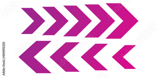 dynamic moving arrow symbol. Pointing right chevron arrow different style. speed direction signs. directional arrows symbol.