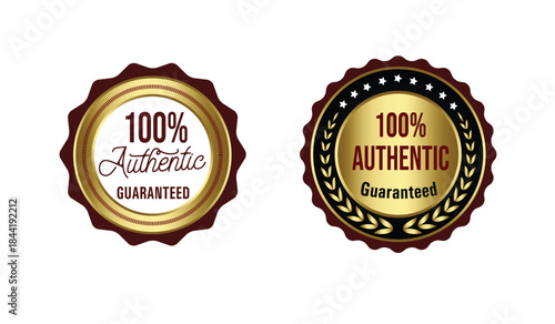 100 percent authentic design badge template,100% authentic stamp design, 100 percent, vector illustration.