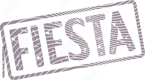 Authentic Fiesta Word Mark Stamp with Distressed Feel for Party and Event Themes