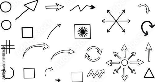 Collection of various arrows and symbols