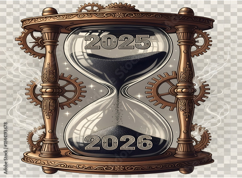 Hourglass time transition from 2025 to 2026
