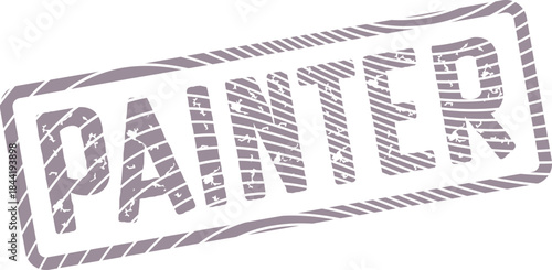 Distressed Painter Rubber Stamp Mark Representing Creative Art Professions and Craft