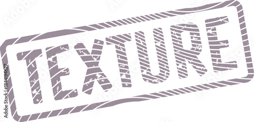 Faded violet TEXTURE stamp featuring a rough distressed outline and vintage style typography