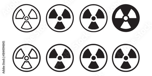 Nuclear icon vector. Atom radio active ray or beam warning attention alert symbol. vector illustration.