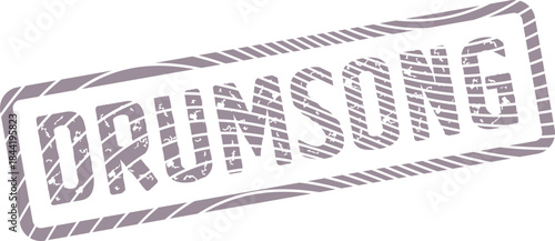 Textured DRUMSONG Rubber Stamp Graphic for Rhythmic Melodies and Music Concepts