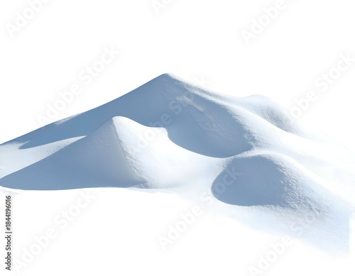 Snow-covered undulating landscape with soft curves and shadows