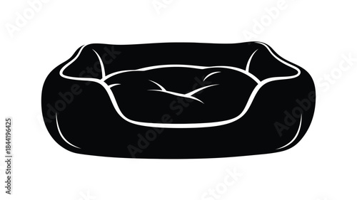 A simple black and white illustration of a bean bag chair design