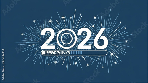 Happy New Year! Athlete prepares for the New Year 2026 run on a stadium track.