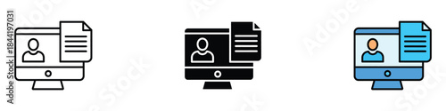 Online Compliance icon vector. Online profile and document management symbol. vector illustration.