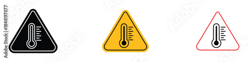 Temperature warning sign icon vector. high temperature, heat hazard symbol. vector illustration.