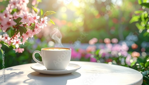 マットな白いコーヒーカップとソーサーを画面端に配置した、無人のミニマルスチルライフ。
背景はほのかな質感のあるニュートラルグレーで、落ち着いた北欧テイストを演出。
柔らかく拡散した自然光が、静かで清潔感のある雰囲気を生み出します。
広告、Web、ライフスタイル、ビジネス用途に使いやすい余白重視の背景素材です。