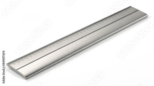 Metal ruler with measurement markings, ideal for precision drawing and crafting.