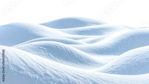 Winter Snowdrift Foreground with Fluffy Snow Texture on Transparent Background