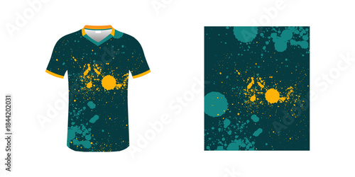 mockup of jersey black and green, sports jersey background, soccer jersey, running jersey, outdoor workout, sport pattern.