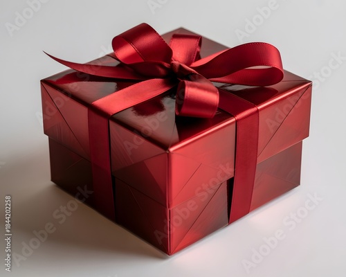Red Gift Box with Ribbon, Elegant Present for Special Occasions