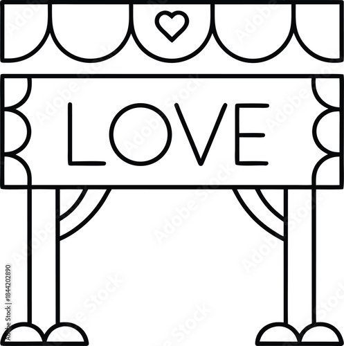 love message outline vector illustration on transparent background