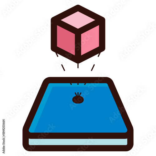 augmented reality on smartphone icon illustration