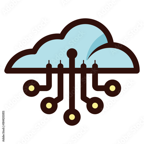 internet cloud server icon illustration