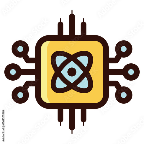 quantum computer icon illustration
