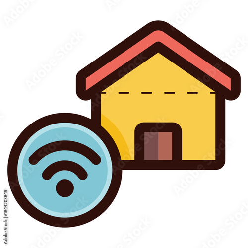 smart home system icon illustration