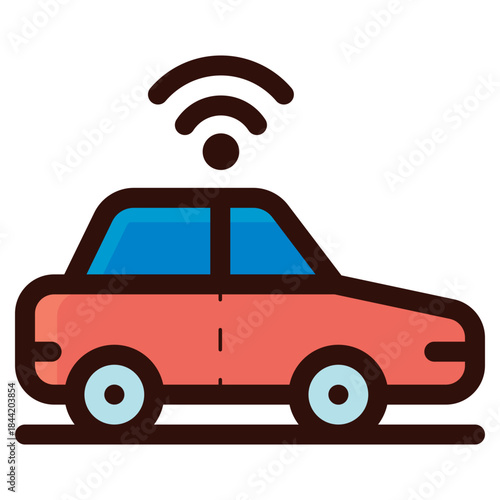 self driving car icon illustration